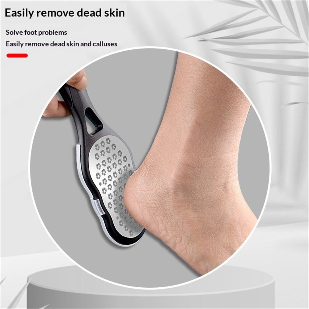 4 Pcs Foot Files with Skin Catcher, Stainless Steel Foot Rasp Callus Remover Pedicure Feet Grater Foot Scrubber Dead Skin Remover for Feet Kemu |Fashion Home Kitchen Beauty