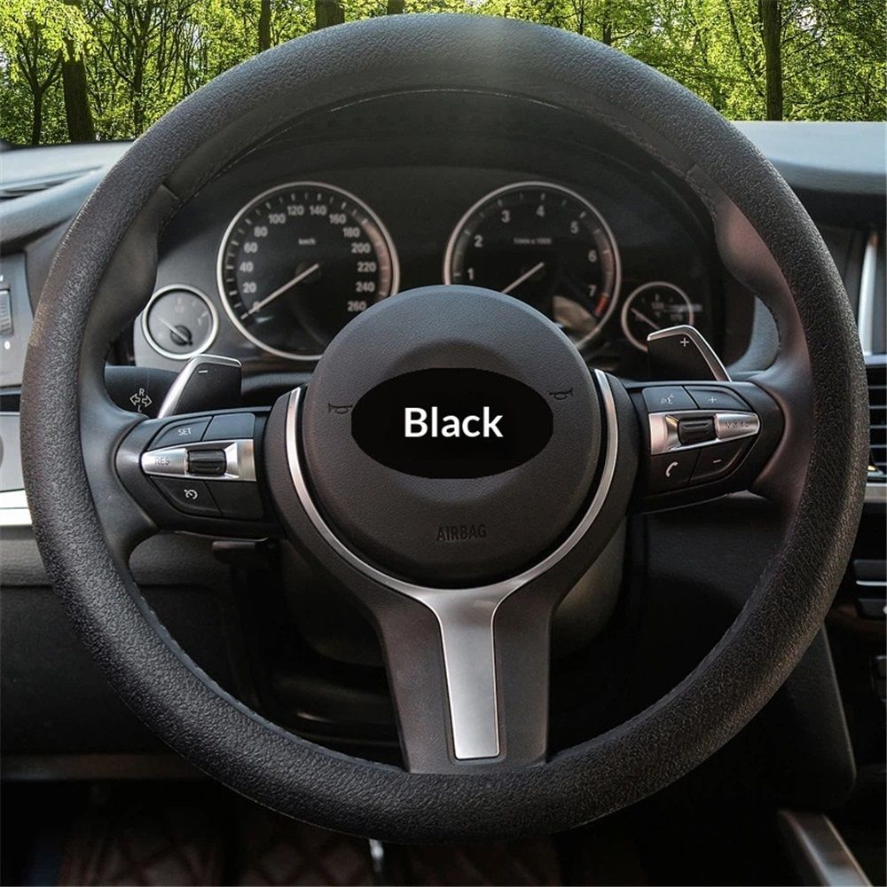 2 pack Car Steering Wheel Cover, Non-Slip Silicone Material, Multiple Color Choices, Cover, Suitable for Most Cars (Black) Kemu |Fashion Home Kitchen Beauty