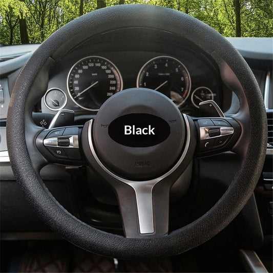 2 pack Car Steering Wheel Cover, Non-Slip Silicone Material, Multiple Color Choices, Cover, Suitable for Most Cars (Black) Kemu |Fashion Home Kitchen Beauty