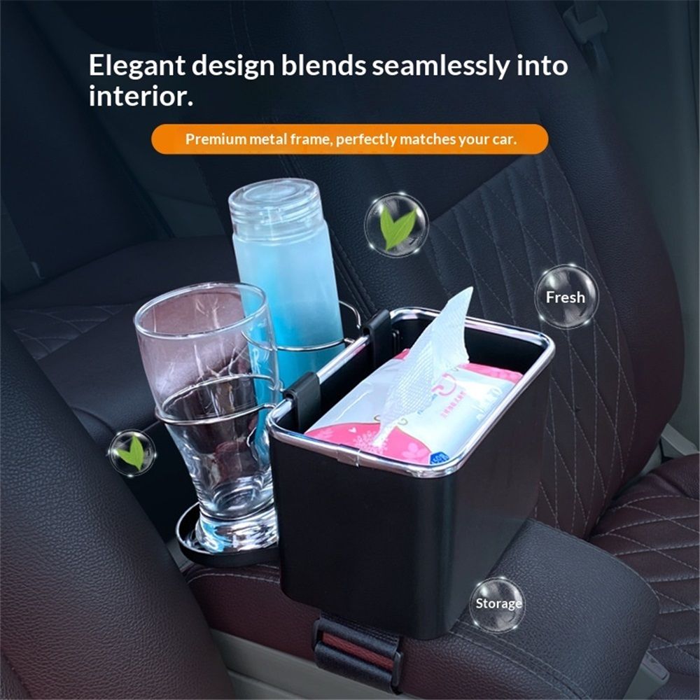 Car Armrest Storage Box with 2 Cup Holders - New Between Car Seat Organizer with Cup Holder, Universal Cars Arm Rest Storage Box Organizer Center Console Cupholders Tissue Boxs Holders (Black) Kemu |Fashion Home Kitchen Beauty