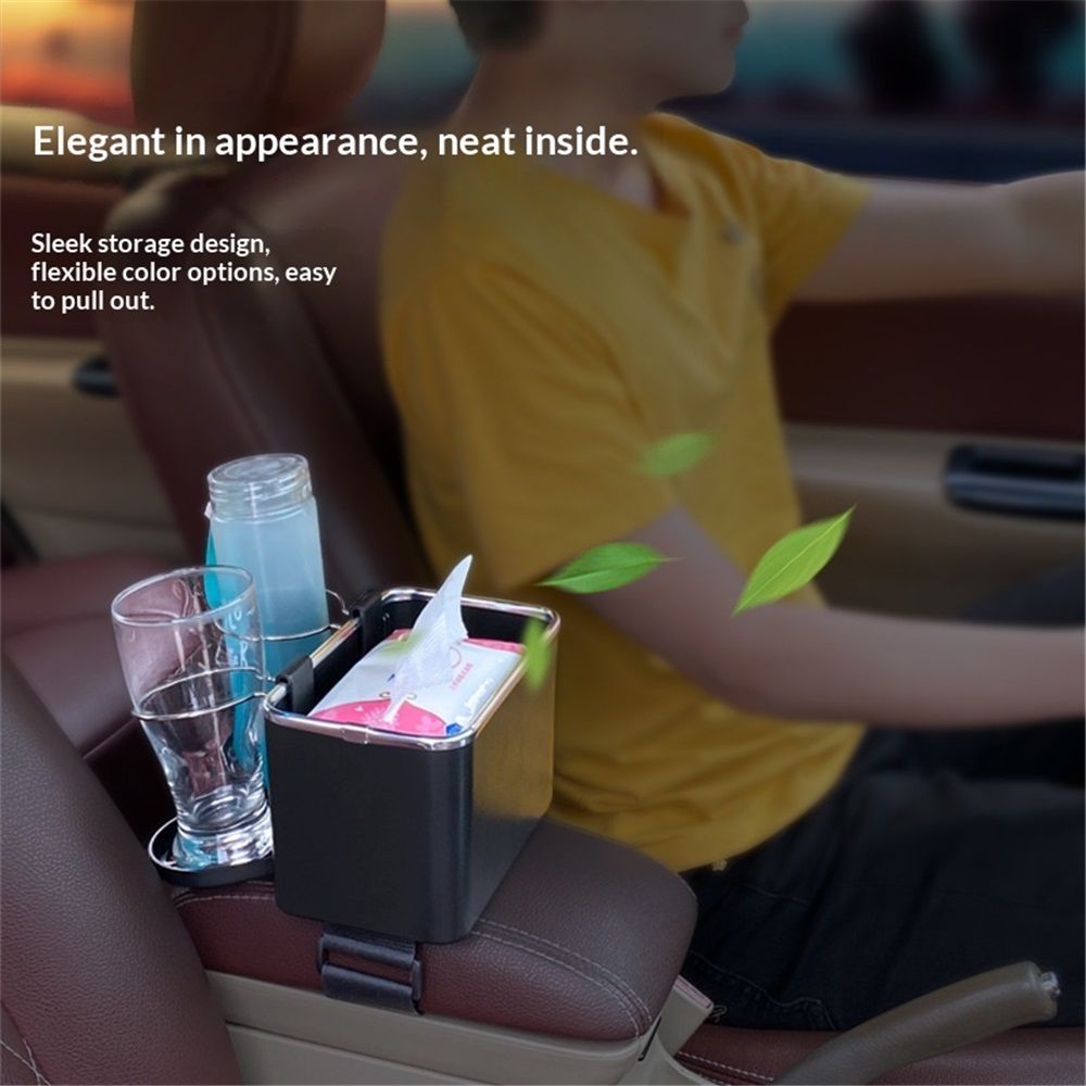 Car Armrest Storage Box with 2 Cup Holders - New Between Car Seat Organizer with Cup Holder, Universal Cars Arm Rest Storage Box Organizer Center Console Cupholders Tissue Boxs Holders (Black) Kemu |Fashion Home Kitchen Beauty