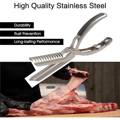 2 Sets Rib Membrane Removal Tool,Stainless Steel Rib Prep Tool Membrane Remover,BBQ Rib Prep Tool with Arc Clamp & Non-Slip Grip for Easy Rib Skinner,Kitchen Gadgets for Barbecue Enthusiasts & Chefs