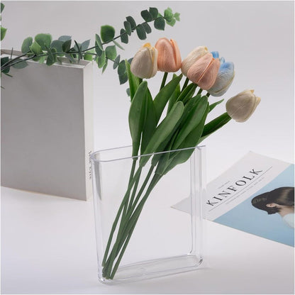 Clear Acrylic Book Vase for Flowers, Transparent Flower Vase for Home Decor, Simplicity Bookshelf Decor, Unique Stuff for Book Lovers (Clear) Kemu |Fashion Home Kitchen Beauty