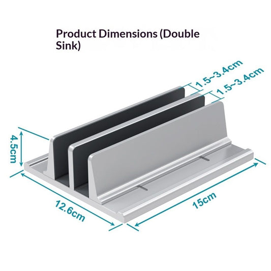New Vertical aluminum alloy Laptop Stand, Adjustable 2 Slot Aluminum Desktop Holde, Fits Gaming Laptops (Silver) Kemu |Fashion Home Kitchen Beauty