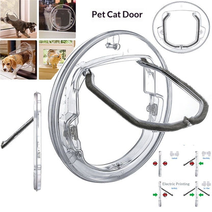 Ultra Clear Pet, Cat and Dog Door with Locks for Screens, Glass Doors and Windows up to Small, transparent Kemu |Fashion Home Kitchen Beauty