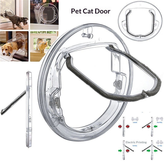 Ultra Clear Pet, Cat and Dog Door with Locks for Screens, Glass Doors and Windows up to Small, transparent Kemu |Fashion Home Kitchen Beauty