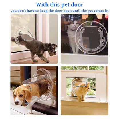 Ultra Clear Pet, Cat and Dog Door with Locks for Screens, Glass Doors and Windows up to Small, transparent Kemu |Fashion Home Kitchen Beauty