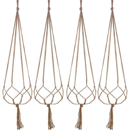 4 pack Hemp Rope Plant Hanger Hanging Planter 47.2 Inch for Plant Pot, Without Pot and Plant (Light Brown-Hemp) Kemu |Fashion Home Kitchen Beauty
