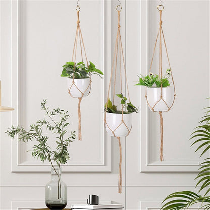 4 pack Hemp Rope Plant Hanger Hanging Planter 47.2 Inch for Plant Pot, Without Pot and Plant (Light Brown-Hemp) Kemu |Fashion Home Kitchen Beauty