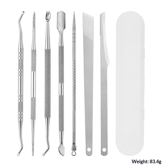 2 set Toenail Pedicure Tool Kit 7pcs Nail Manicure Kit Stainless Steel Nail Care Treatment for Nail Correction Polish Pain Relief true color 7 Piece Set Kemu |Fashion Home Kitchen Beauty