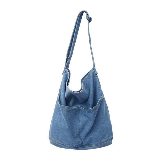 Denim Shoulder Bag Casual Tote Bag Large Handbag Jean Purse for Women,Casual Retro Aesthetic Crossbody Bag Handbag Kemu |Fashion Home Kitchen Beauty