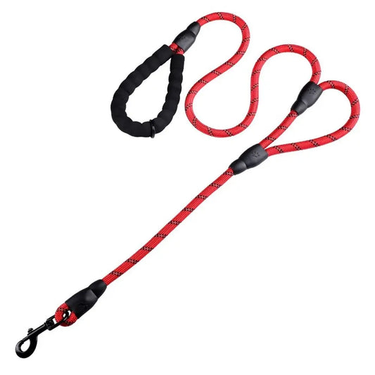 Dog Leash Heavy Duty 6ft, Double Handle Dog Leash with Padded Handle for Traffic Control, Reflective Rope Leashes for Large and Medium Dogs Night Control Safety Training (Red) Kemu |Fashion Home Kitchen Beauty