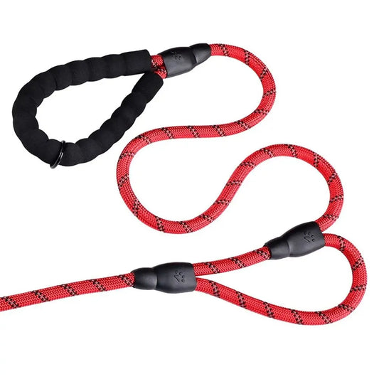 Dog Leash Heavy Duty 6ft, Double Handle Dog Leash with Padded Handle for Traffic Control, Reflective Rope Leashes for Large and Medium Dogs Night Control Safety Training (Red) Kemu |Fashion Home Kitchen Beauty