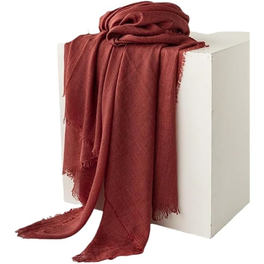 Women Scarfs Large Long Beach Gauze Shawl Wrap,for Daily Outfits Stylish Occasions,Scarf Category Ornament 100cm-190cm(dark red) Kemu |Fashion Home Kitchen Beauty