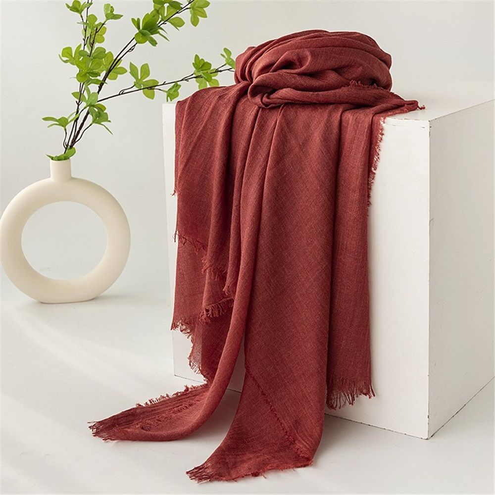 Women Scarfs Large Long Beach Gauze Shawl Wrap,for Daily Outfits Stylish Occasions,Scarf Category Ornament 100cm-190cm(dark red) Kemu |Fashion Home Kitchen Beauty
