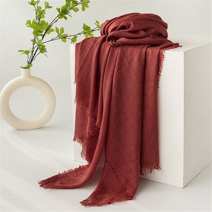 Women Scarfs Large Long Beach Gauze Shawl Wrap,for Daily Outfits Stylish Occasions,Scarf Category Ornament 100cm-190cm(dark red) Kemu |Fashion Home Kitchen Beauty