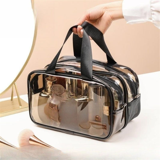 Clear Toiletry Bag for Women Men, Portable Large Travel Makeup Bag, Waterproof & Draining Transparent Cosmetic Bag Kemu |Fashion Home Kitchen Beauty