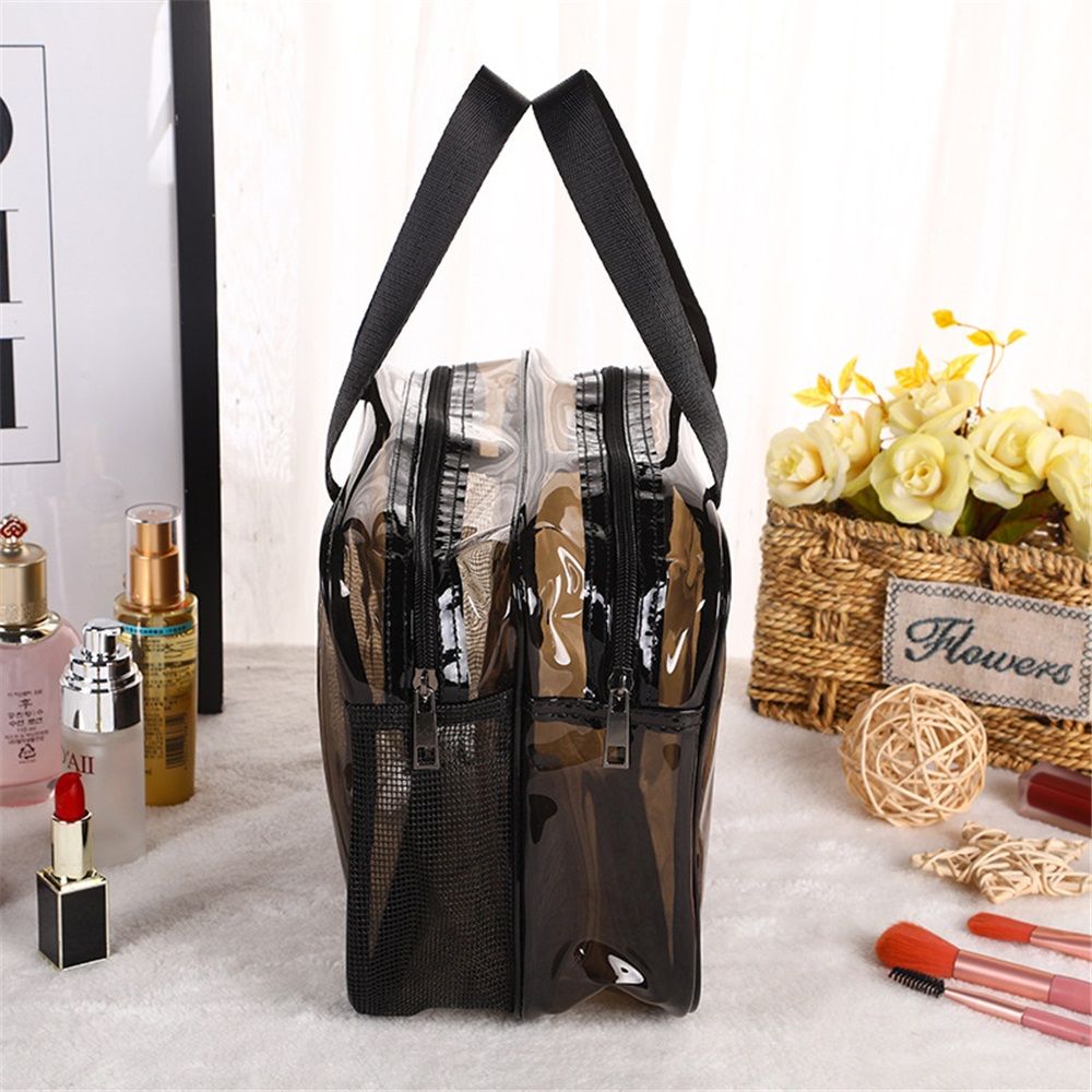 Clear Toiletry Bag for Women Men, Portable Large Travel Makeup Bag, Waterproof & Draining Transparent Cosmetic Bag Kemu |Fashion Home Kitchen Beauty