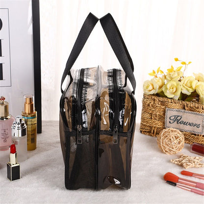 Clear Toiletry Bag for Women Men, Portable Large Travel Makeup Bag, Waterproof & Draining Transparent Cosmetic Bag Kemu |Fashion Home Kitchen Beauty