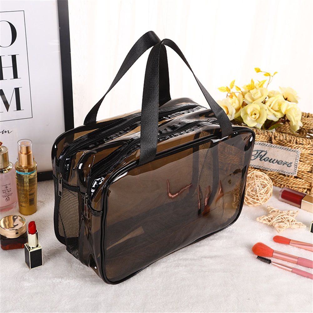 Clear Toiletry Bag for Women Men, Portable Large Travel Makeup Bag, Waterproof & Draining Transparent Cosmetic Bag Kemu |Fashion Home Kitchen Beauty