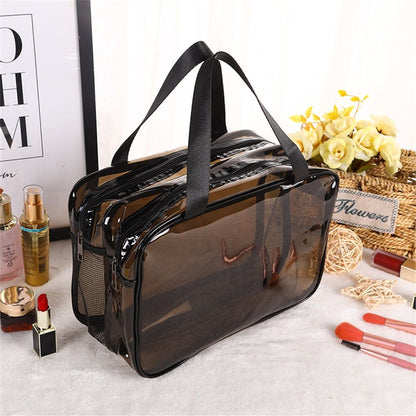 Clear Toiletry Bag for Women Men, Portable Large Travel Makeup Bag, Waterproof & Draining Transparent Cosmetic Bag Kemu |Fashion Home Kitchen Beauty