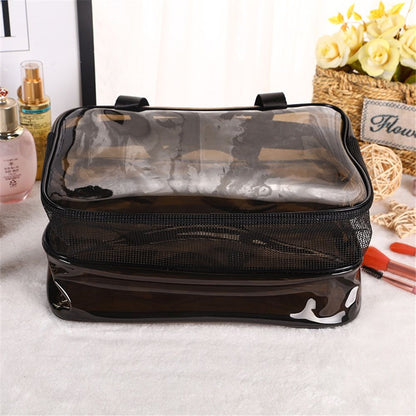 Clear Toiletry Bag for Women Men, Portable Large Travel Makeup Bag, Waterproof & Draining Transparent Cosmetic Bag Kemu |Fashion Home Kitchen Beauty