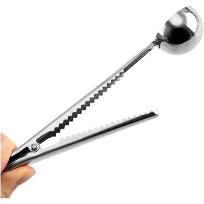 4 Pack of Coffee Scoops, stainless steel measuring scoop, with coffee bag clip, suitable for ground coffee, espresso beans, milk powder, protein powder Kemu |Fashion Home Kitchen Beauty
