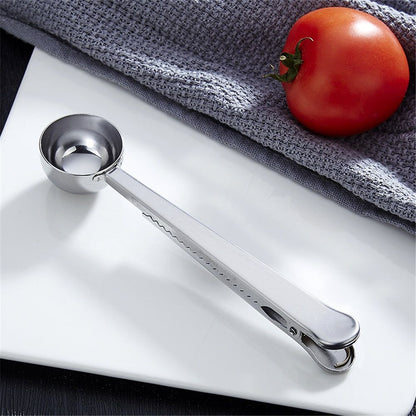 4 Pack of Coffee Scoops, stainless steel measuring scoop, with coffee bag clip, suitable for ground coffee, espresso beans, milk powder, protein powder Kemu |Fashion Home Kitchen Beauty