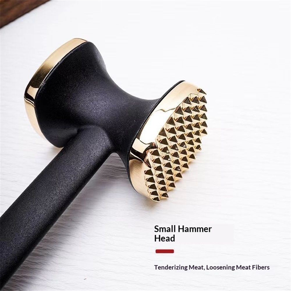 2 pack Meat Tenderizer Tool, Double Side Meat Hammer Tenderizer With Comfort-Grip Handle Heavy Duty Manual Hammer Mallet Tool for Steak Chicken and Pork(Black+golden) Kemu |Fashion Home Kitchen Beauty