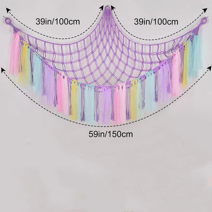 Stuffed Animals Net or Hammock, Toy Hammock Hanging Stuffed Animals Storage Organizer Holder Room Décor for Nursery Kids Bedroom（only bag,without LED strip）