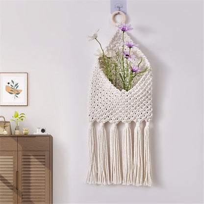 Wall Hanging Basket Decor - Boho Wall Basket Decor - Large Wall Art - Mail Organizer Wall Mount - Key And Letter Holder For Wall - White Kemu |Fashion Home Kitchen Beauty