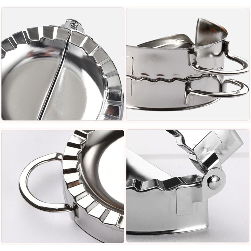 New Stainless Steel Ravioli Mould Dumpling Maker Wrapper Pierogie Pie Crimper Pastry Dough Press Cutter Kitchen Gadgets (Round Handle) Kemu |Fashion Home Kitchen Beauty