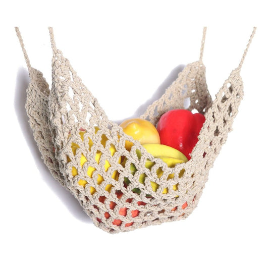 Hanging Fruit Hammock Under Cabinet - Cotton Basket Storage for Produce, Banana - Boho Kitchen Decor for More Counter Space at Home Boat Camper RV（only bag） Kemu |Fashion Home Kitchen Beauty
