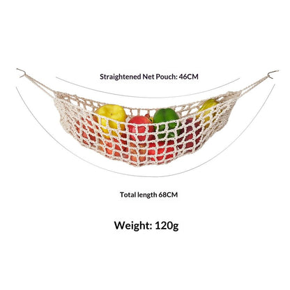 Hanging Fruit Hammock Under Cabinet - Cotton Basket Storage for Produce, Banana - Boho Kitchen Decor for More Counter Space at Home Boat Camper RV（only bag） Kemu |Fashion Home Kitchen Beauty