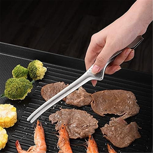 2 pack Stainless Steel Self-Standing Tongs, Kitchen Tweezers for Grilling, Serving, and Plating, Heat-Resistant Ergonomic Design with Non-Slip Handle, Durable, Rust-Resistant Kemu |Fashion Home Kitchen Beauty