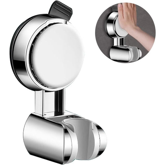 2 pack Shower Head Holder - Strong Suction Cup No Drilling Showerhead Bracket Waterproof Handheld Shower Holder, Adjustable Wand Holder for RV, Kids, Bathroom (Silver)