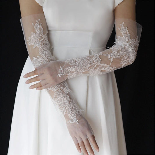 Women's Lace Fingerless Gloves Bridal Elbow Length Long Gloves Opera Evening Wedding Tea Party Prom Cosplay Kemu |Fashion Home Kitchen Beauty