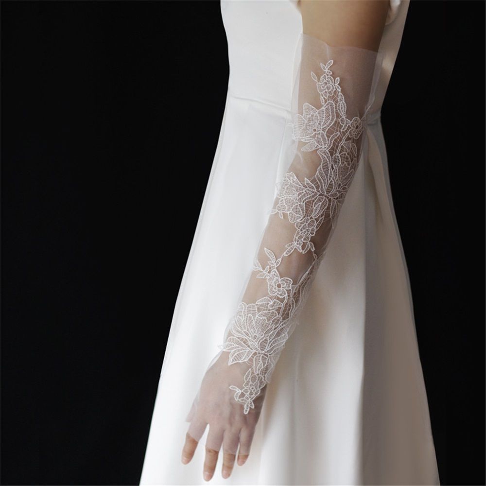 Women's Lace Fingerless Gloves Bridal Elbow Length Long Gloves Opera Evening Wedding Tea Party Prom Cosplay Kemu |Fashion Home Kitchen Beauty