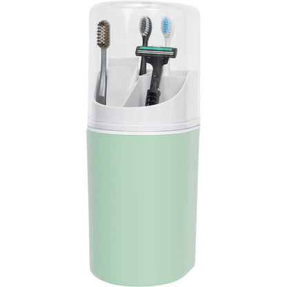 Tall Electric Toothbrush Holder with Cover, Bathroom Caddy Fits Adults Electric Toothbrushes, Toothpaste, Wall Mount or Countertop Organizer with Removable Dividers, 4 Slots (Green,only the box) Kemu |Fashion Home Kitchen Beauty