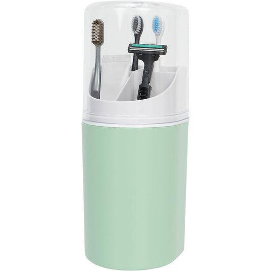 Tall Electric Toothbrush Holder with Cover, Bathroom Caddy Fits Adults Electric Toothbrushes, Toothpaste, Wall Mount or Countertop Organizer with Removable Dividers, 4 Slots (Green,only the box) Kemu |Fashion Home Kitchen Beauty