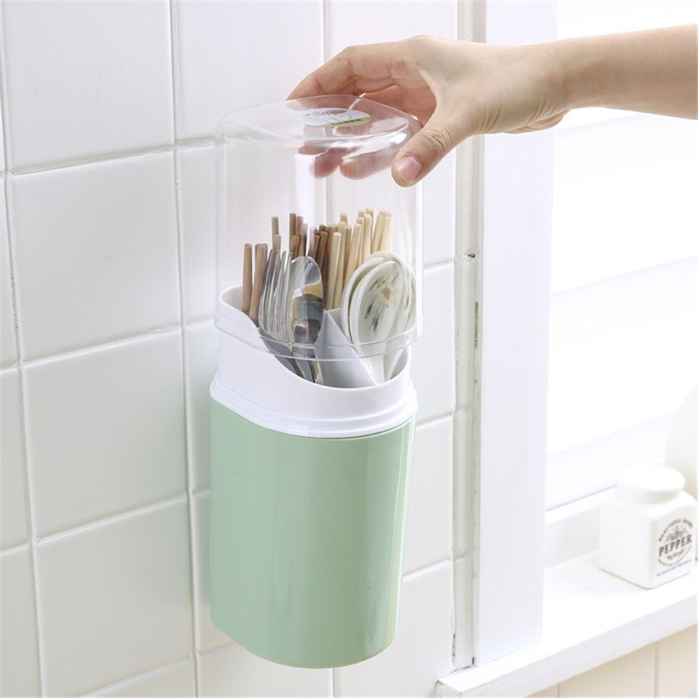 Tall Electric Toothbrush Holder with Cover, Bathroom Caddy Fits Adults Electric Toothbrushes, Toothpaste, Wall Mount or Countertop Organizer with Removable Dividers, 4 Slots (Green,only the box) Kemu |Fashion Home Kitchen Beauty