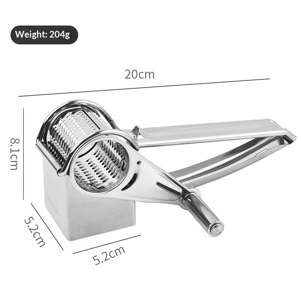 Rotary Cheese Grater Stainless Steel Handheld Rotary Parmesan Grater Cheese Cutter Slicer Shredder with 4 Stainless Drum for Grating Hard Chocolate Nuts Kitchen Tool