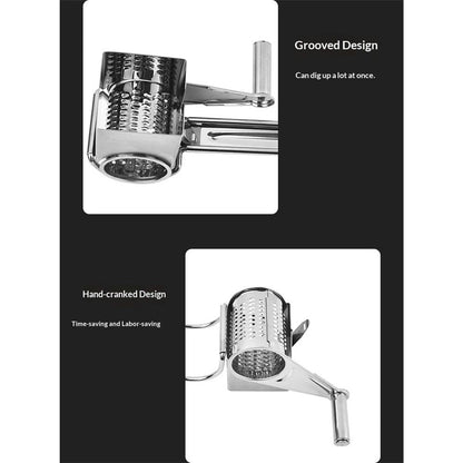 Rotary Cheese Grater Stainless Steel Handheld Rotary Parmesan Grater Cheese Cutter Slicer Shredder with 4 Stainless Drum for Grating Hard Chocolate Nuts Kitchen Tool Kemu |Fashion Home Kitchen Beauty