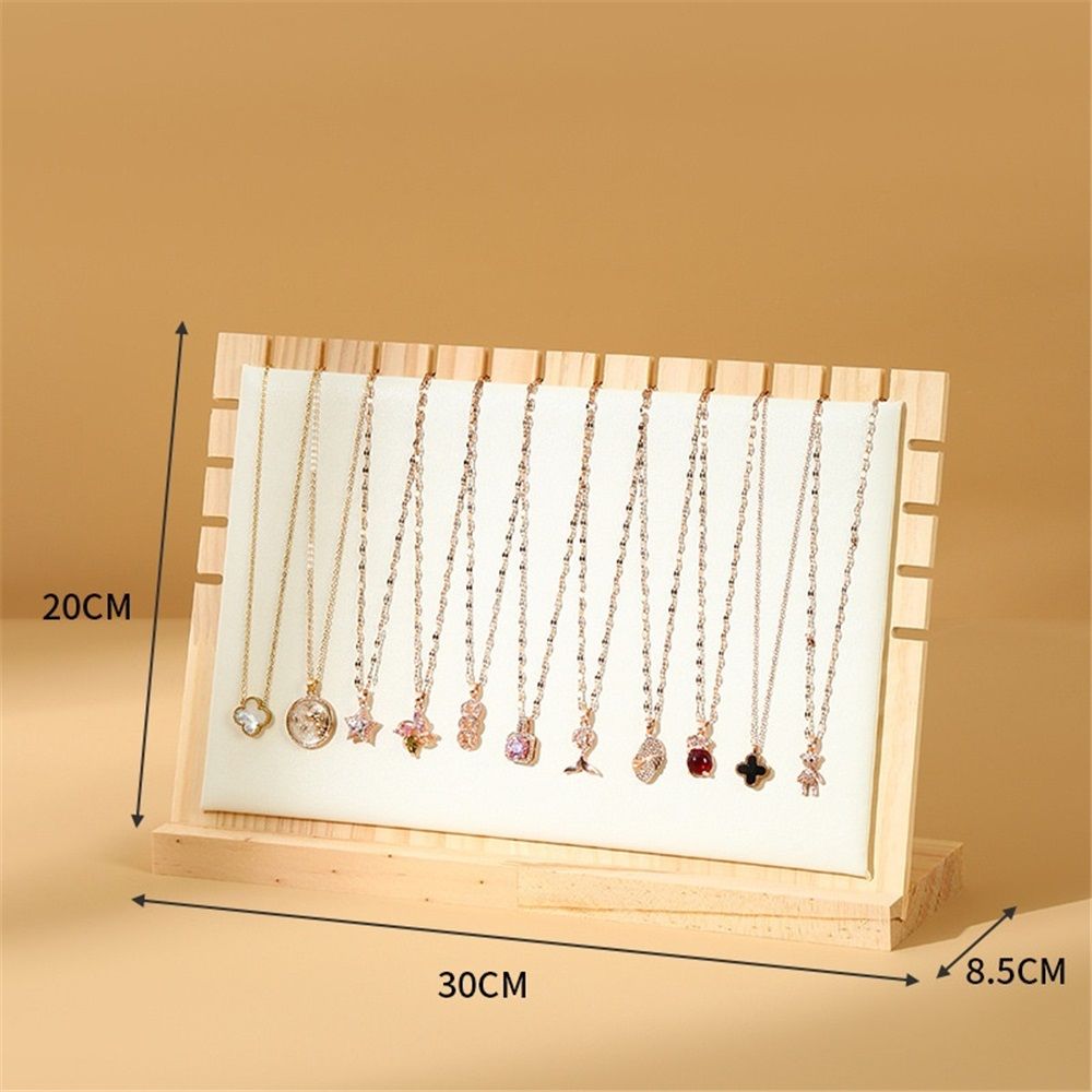 Bamboo Big Necklace Display Stand, Pendant Necklace Wood Jewellery Holder, Chain Jewelry Rack Organizer, Tabletop Display Boards for Home or Shop Sell Show (Beige,Only jewelry box)