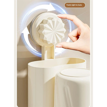 Wall-Mounted Toothbrush and Toothpaste Holder - Self-Draining Design, Easy Installation, Space-Saving, milky white (Single - One Normal Cup) Kemu |Fashion Home Kitchen Beauty