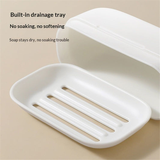 2 pack Compact Travel Soap Case, Leakproof Soap Container with Lid, Portable Bar Soap Holder for Traveling, Soap Box for Bathroom, Shower, Gym, School, Camping, Outdoor (White,Does not include soap) Kemu |Fashion Home Kitchen Beauty