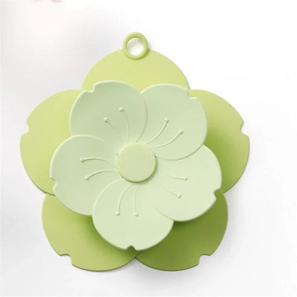 2 pack PVC Bathtub Drain Cover/Strainer - Dual Use Tub Stopper & Floor Drain Protector - Flower Shape Hair Catcher (Green) Kemu |Fashion Home Kitchen Beauty