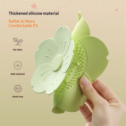 2 pack PVC Bathtub Drain Cover/Strainer - Dual Use Tub Stopper & Floor Drain Protector - Flower Shape Hair Catcher (Green) Kemu |Fashion Home Kitchen Beauty