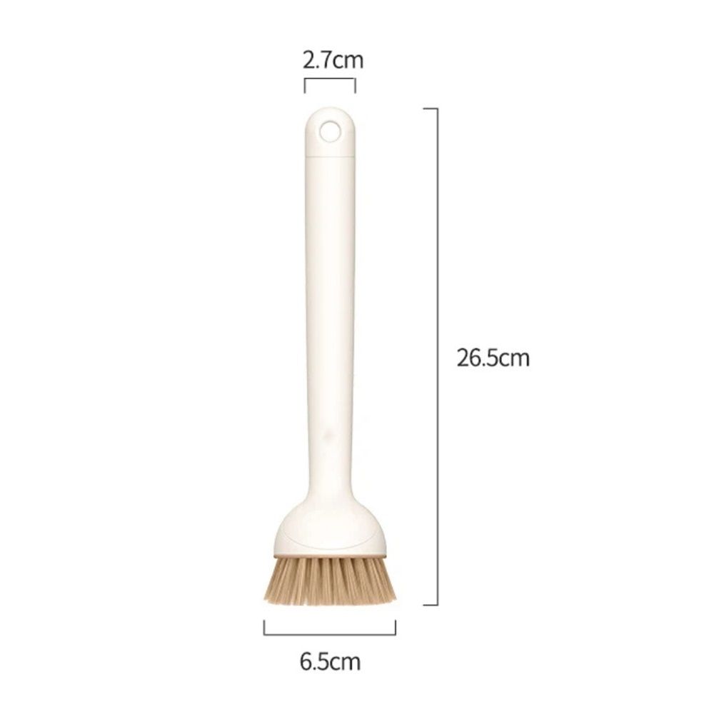 2 pack Dish Brush Set with Soap Dispensing Palm Brush Dish Scrub Brush with Soap Dispenser Palm Dish Brush Kitchen Cleaning Brush with Ergonomic Long Handle for Cleaning Sink, Pot, Pan, Cream Yellow
