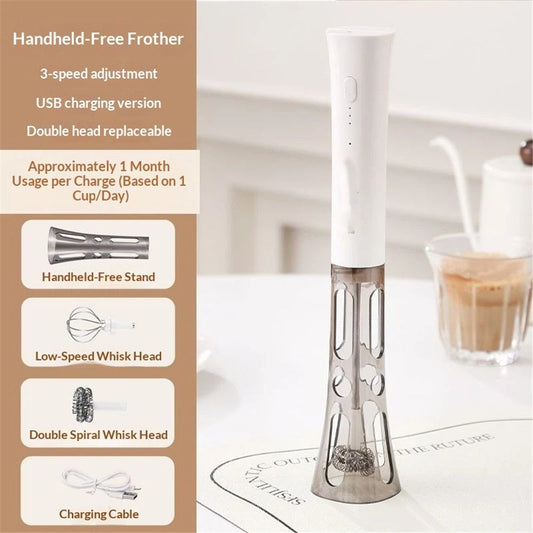 Rechargeable Milk Frother Handheld - Powerful Speed Motor,  - Drink Mixer for Latte, Cappuccino, Matcha & Protein Powder Kemu |Fashion Home Kitchen Beauty